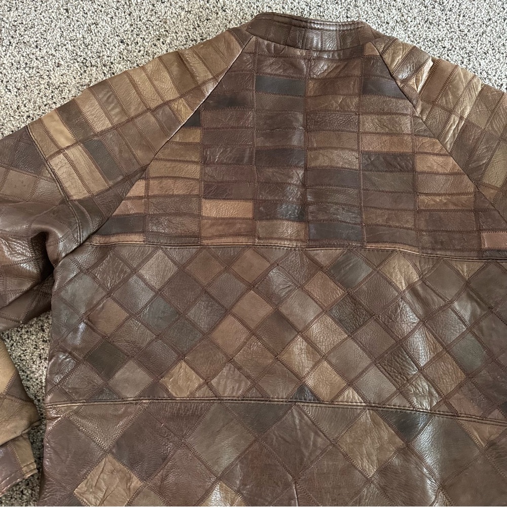 Vintage Brown Patchwork Bomber Jacket - image 8